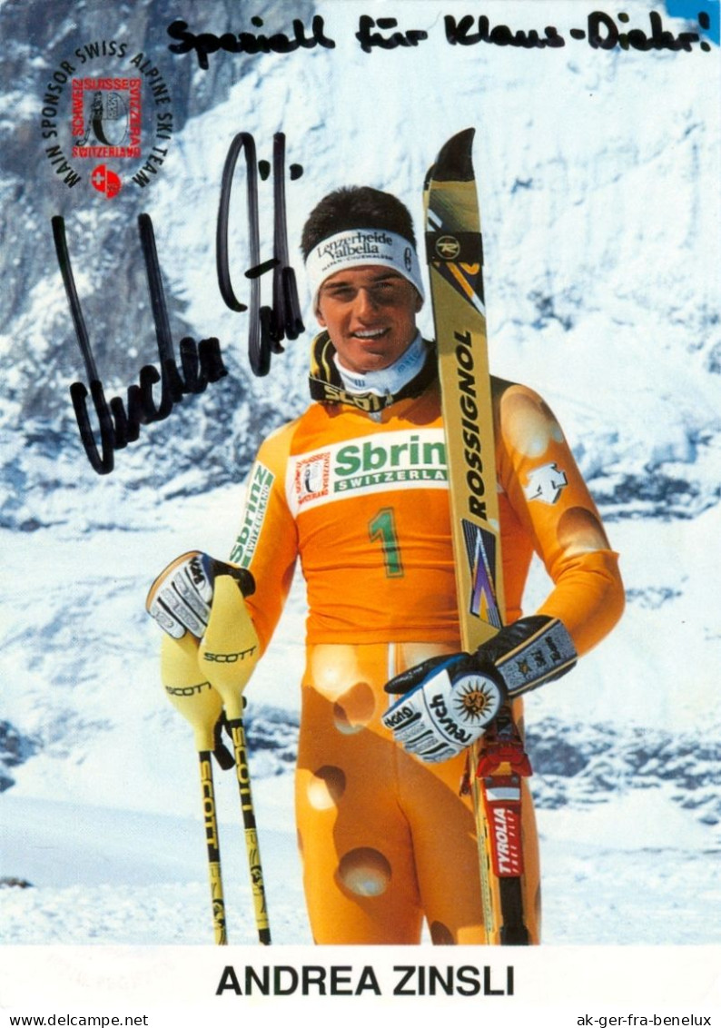 1) Autogramm AK Ski Alpin Andrea Zinsli Schweiz Chur Region Plessur Kanton Graubünden Madrisa Klosters Olympia Suisse - Autografi