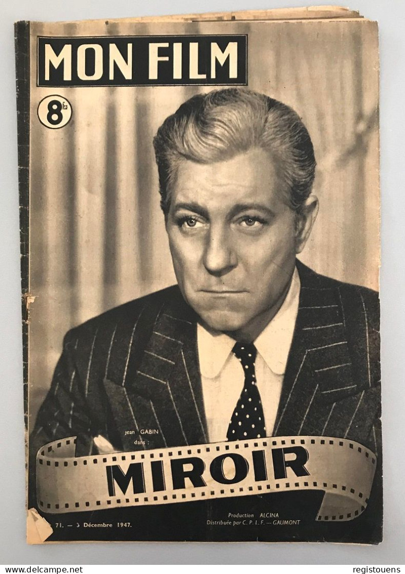 Mon Film N° 71 / Jean Gabin Dans Miroir - 1900 - 1949