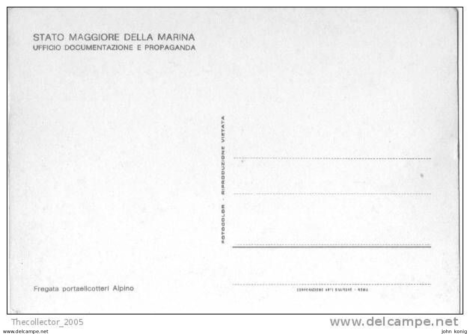 CARTOLINA SERIE - FREGATA PORTAELECOTTERIA ALPINO (REALIZZATA - STATO MAGGIORE DELLA MARINA-UFFICIO DOC. E PROPAGANDA) - Manöver