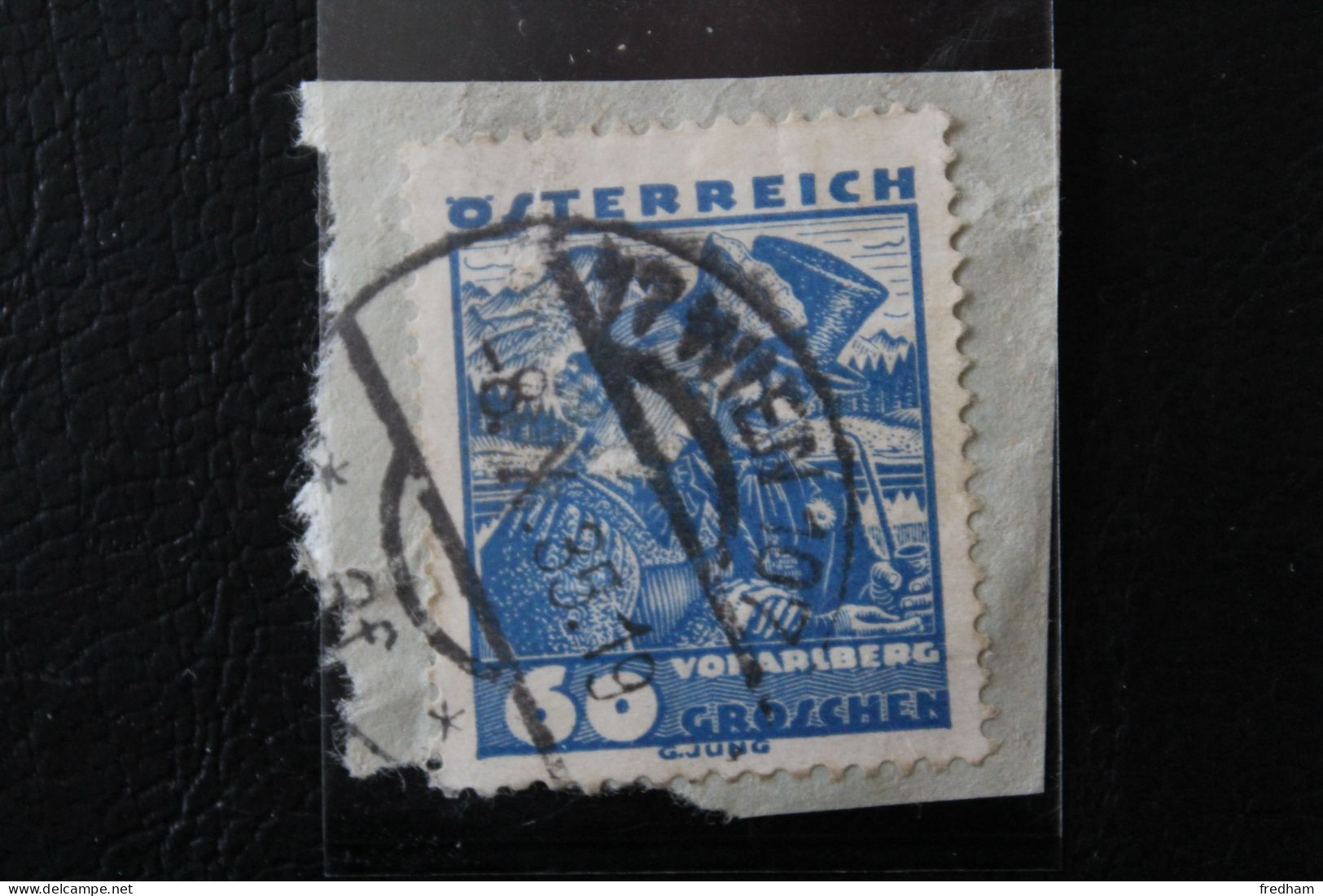 1934 Mi AT 581 60 GROSCHEN OBLITERE SUR FRAGMENT - Usati