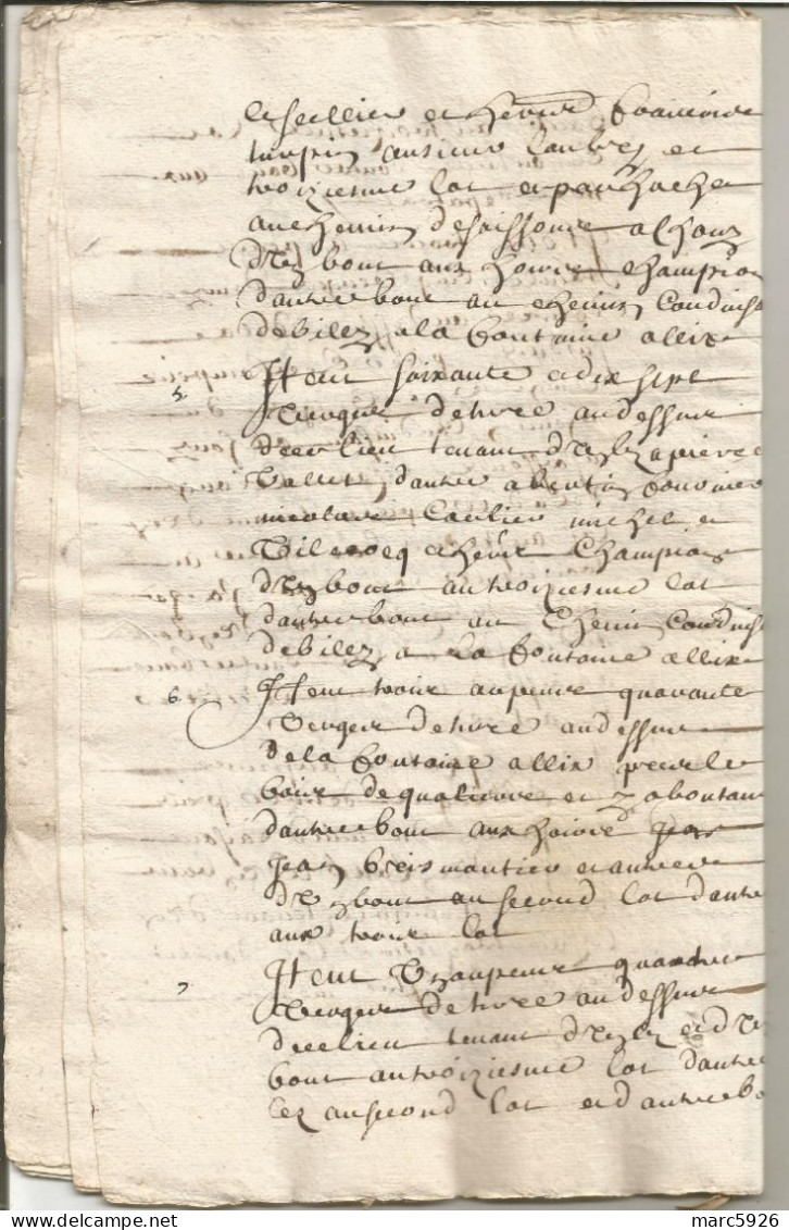 N°1970 ANCIENNE LETTRE PAR DEVANT LES NOTAIRES ROYAUX TERRAIN DE LA LOGE SAUVAGE DATE 1663