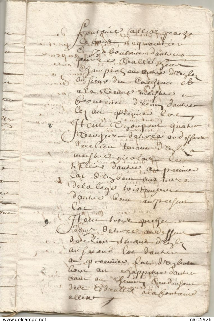 N°1970 ANCIENNE LETTRE PAR DEVANT LES NOTAIRES ROYAUX TERRAIN DE LA LOGE SAUVAGE DATE 1663