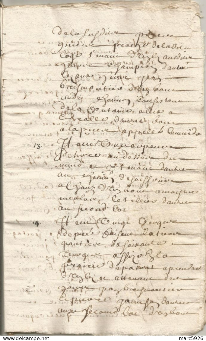 N°1970 ANCIENNE LETTRE PAR DEVANT LES NOTAIRES ROYAUX TERRAIN DE LA LOGE SAUVAGE DATE 1663