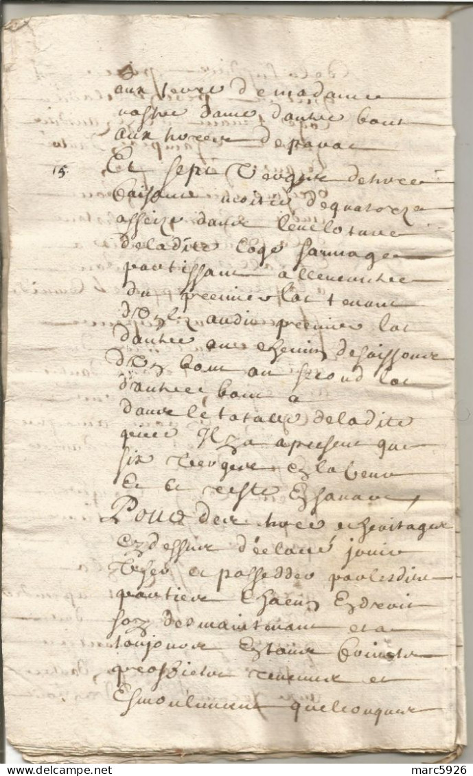 N°1970 ANCIENNE LETTRE PAR DEVANT LES NOTAIRES ROYAUX TERRAIN DE LA LOGE SAUVAGE DATE 1663