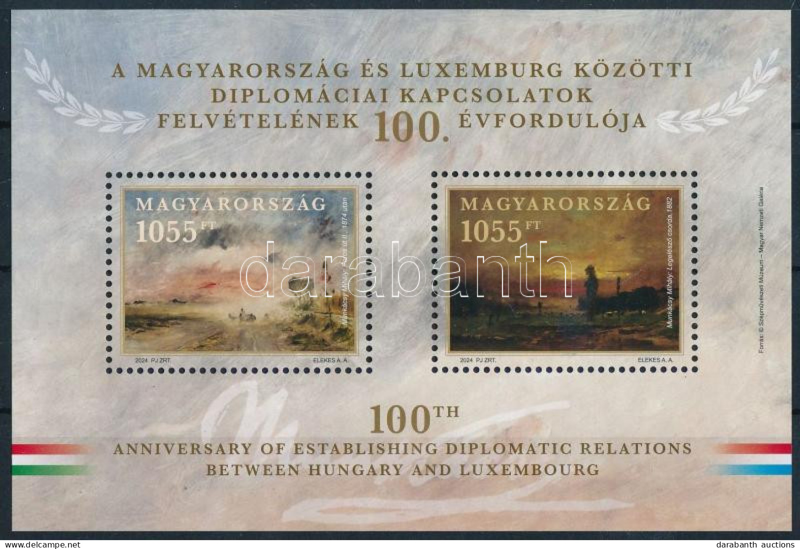 ** 2024 Magyarország és Luxemburg Közötti Diplomáciai Kapcsolatok 100. évfordulója Fogazott Blokk - Otros & Sin Clasificación