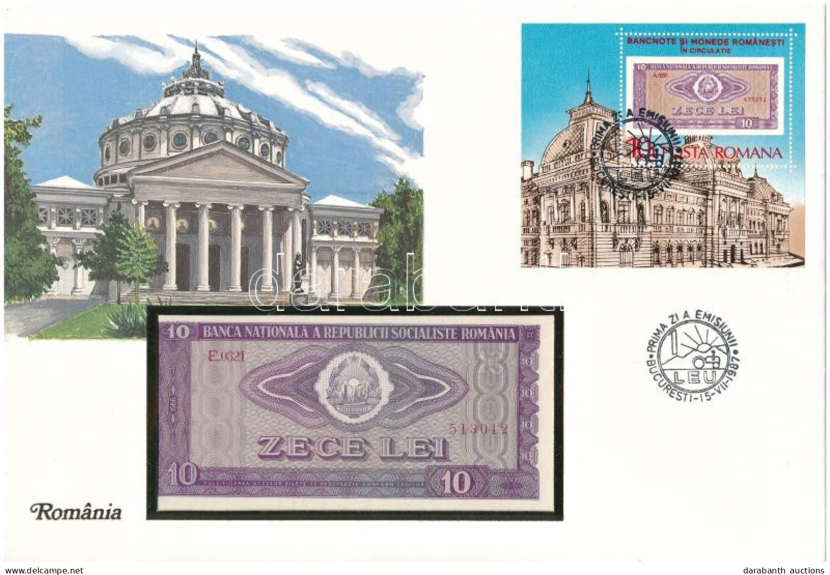 Románia 1966. 10L Felbélyegzett Borítékban, Bélyegzéssel T:UNC Romania 1966. 10 Lei In Envelope With Stamp And Cancellat - Sin Clasificación