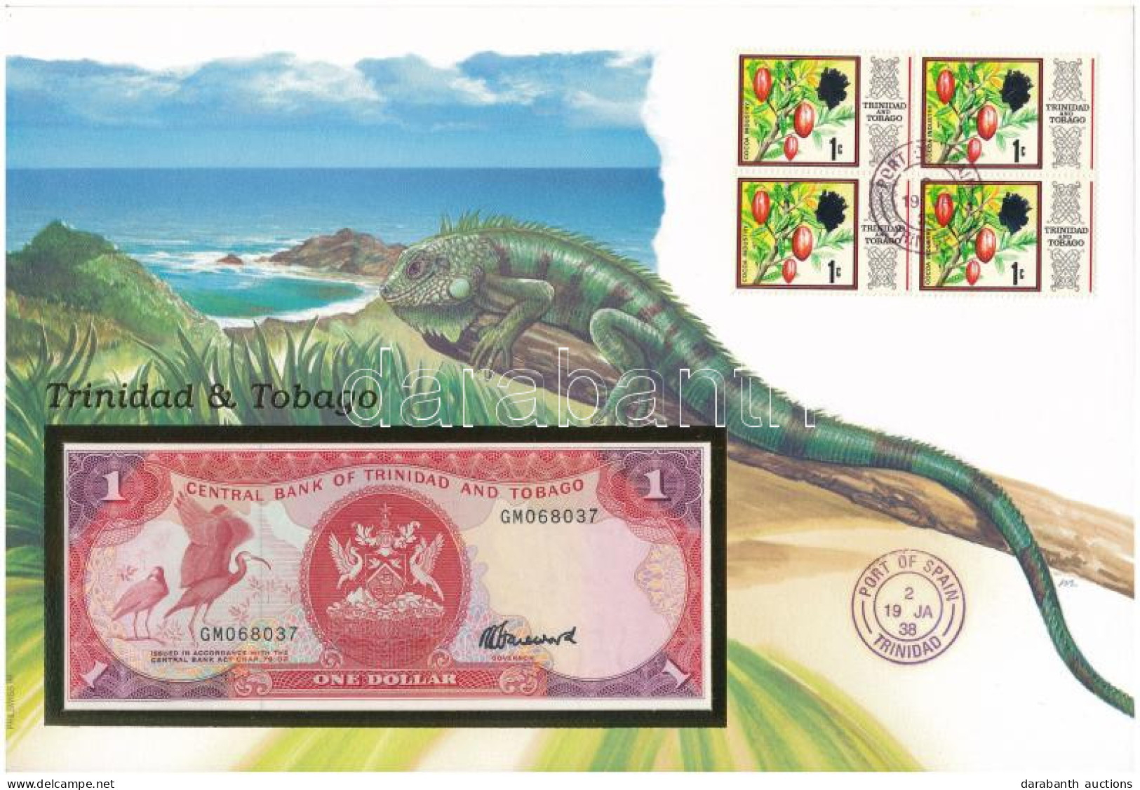 Trinidad és Tobago 1985. 1$ Felbélyegzett Borítékban, Bélyegzéssel T:UNC  Trinidad And Tobago 1985. 1 Dollar In Envelope - Sin Clasificación