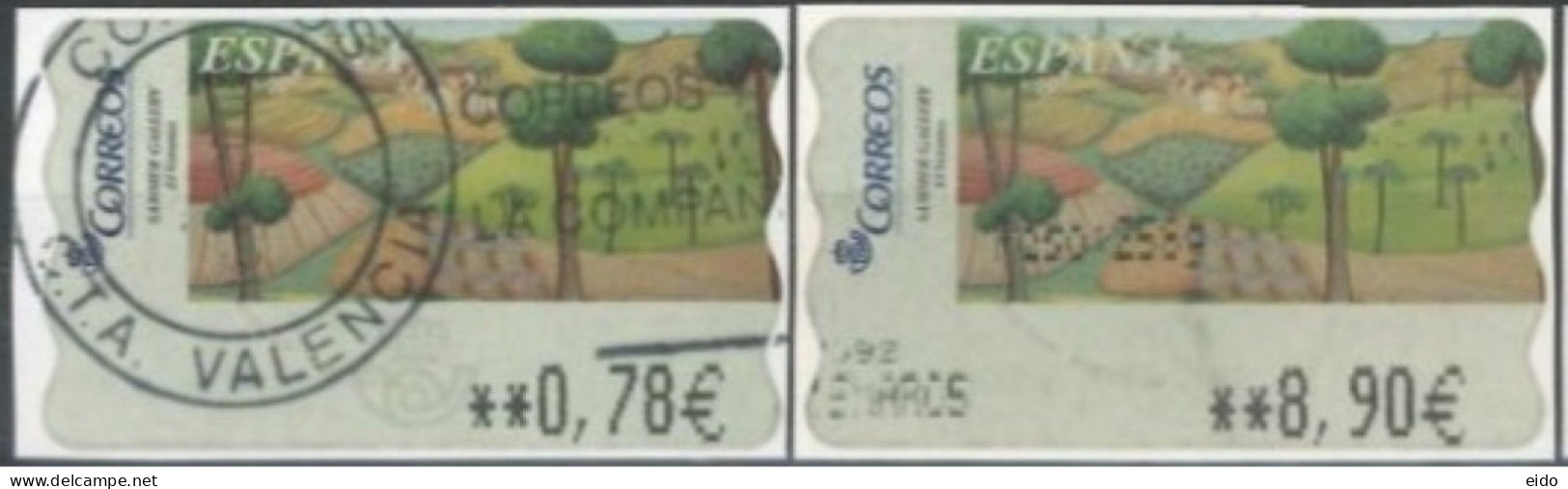 SPAIN - 2005 -  SAMER GALLERY, VERANO STAMPS LABELS SET OF 2 OF DIFFERENT VALUES, USED . - Oblitérés
