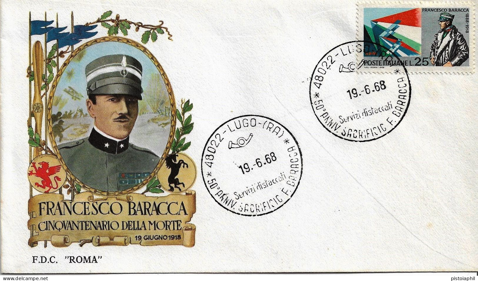 Fdc Roma: BARACCA (1968); No Viaggiata; AS_Lugo - FDC