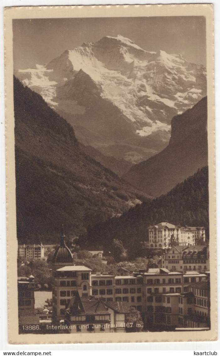 13886. Interlaken Und Jungfrau 4167 M.  - (Schweiz/Suisse/Switzerland) - 1913 - Interlaken