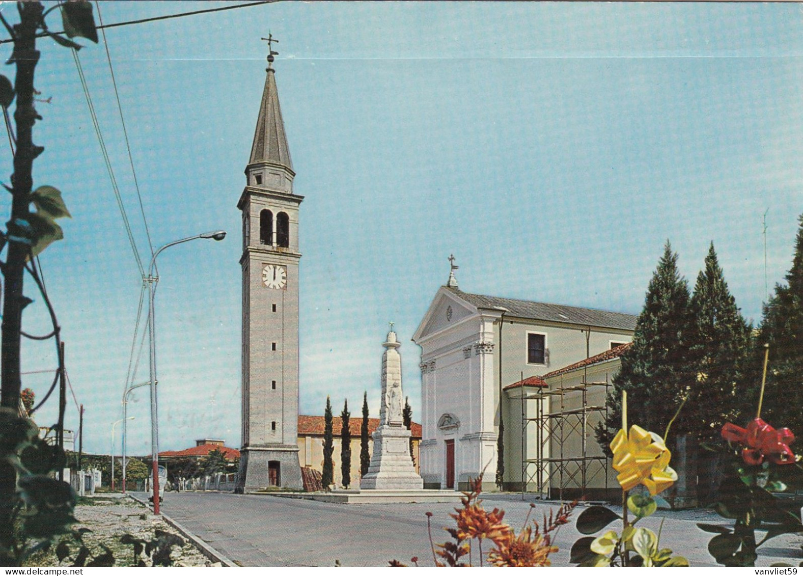 MARON DI BRUGNERA-PORDENONE-CHIESA E MONUMENTO AI CADUTI- CARTOLINA VERA FOTOGRAFIA VIAGGIATA NEL 1970 - Pordenone