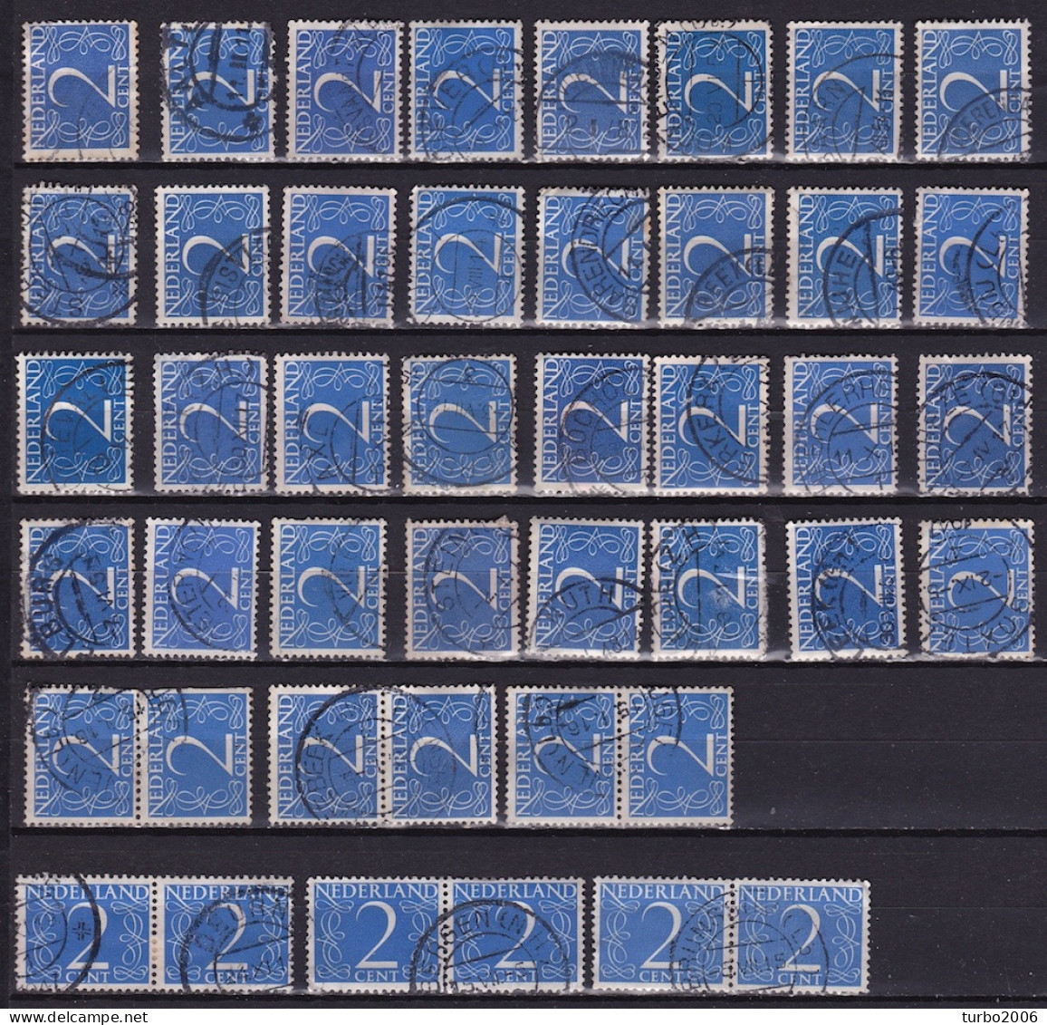 Nog Uit Te Zoeken STEMPELS Op 1946-47 Cijfer 2 Cent Blauw NVPH 461 (44 X) Zie Scan ! - Poststempels/ Marcofilie