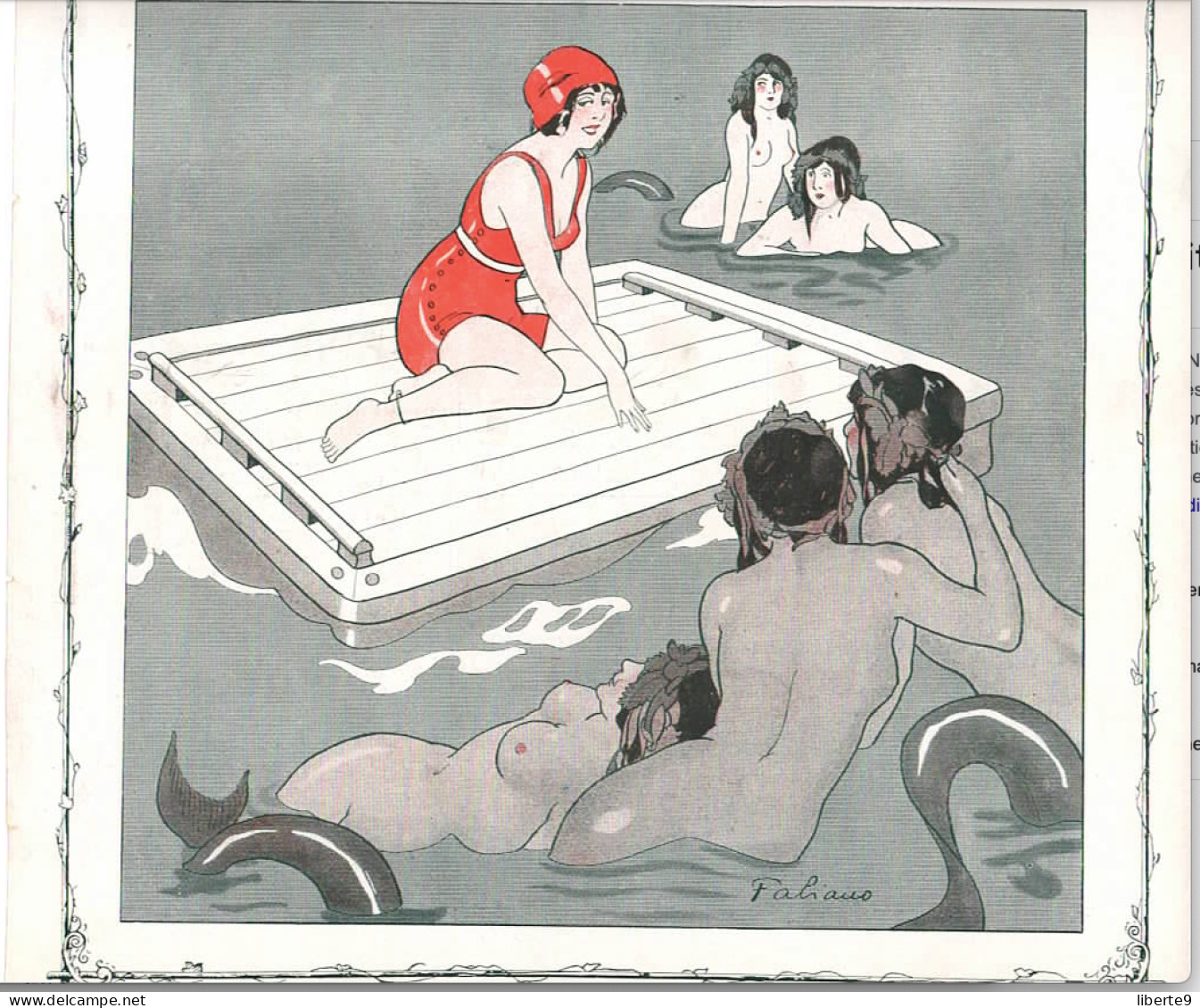 UNE SIRENE A LA MODE DE PARIS  - De LA VIE PARISIENNE 1912 - Illustrateur FABIANO Fille En Maillot De Bain Baigneuse - 1900 - 1949