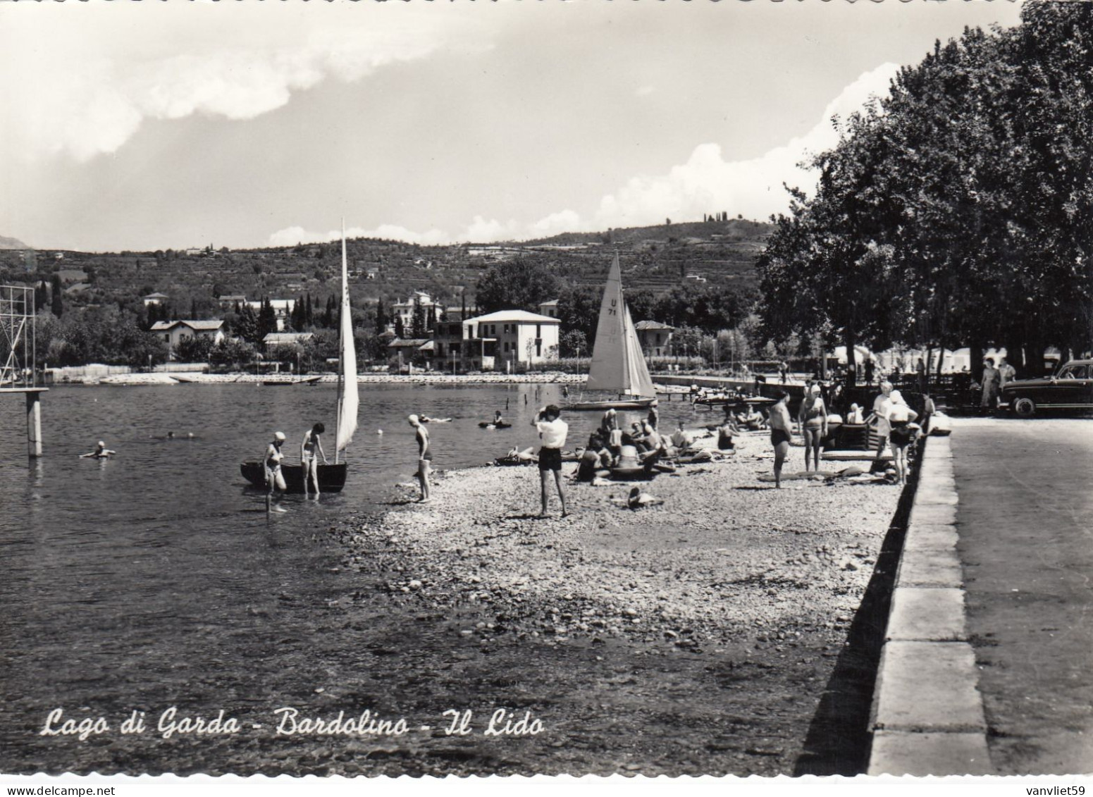 BARDOLINO-VERONA-LAGO DI GARDA-IL LIDO- CARTOLINA VERA FOTOGRAFIA NON VIAGGIATA-1955-1960 - Verona