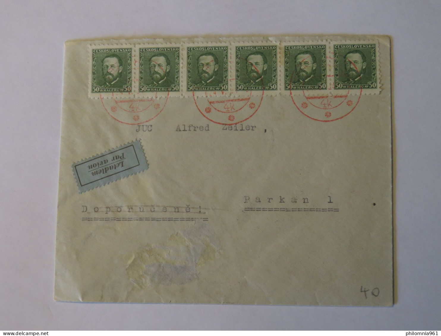 CZECHOSLOVAKIA  AIRMAIL COVER 1936 - Otros & Sin Clasificación