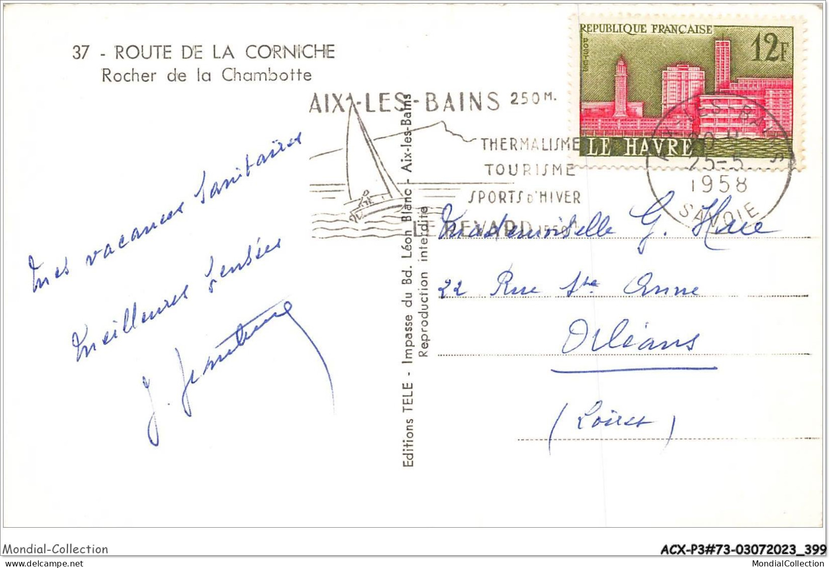 ACXP3-73-0201 - AIX-LES-BAINS - Route De La Corniche - Rocher De La Chambotte - Aix Les Bains