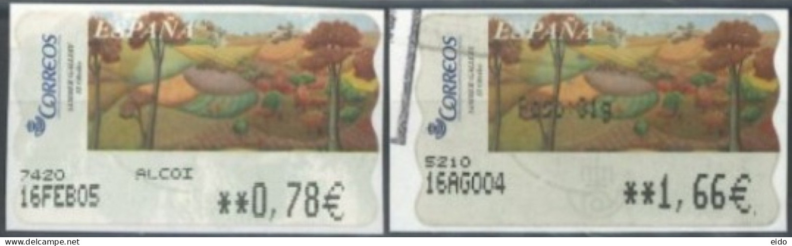 SPAIN - 2004/05 -  SAMER GALLERY, VERANO STAMPS LABELS SET OF 2 OF DIFFERENT VALUES, USED . - Gebruikt