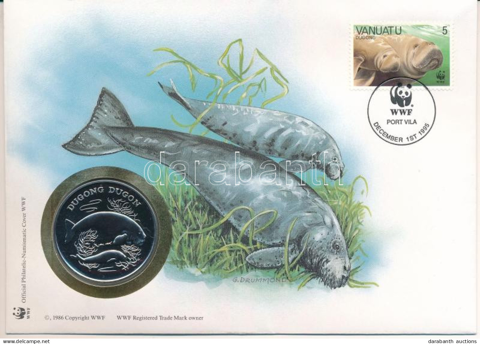 Vanuatu DN (1991) "A Világ Vadvédelmi Alap (WWF) 30. évfordulója - Dugong Dugon (Dugong)" Kétoldalas Fém Emlékérem érmés - Ohne Zuordnung