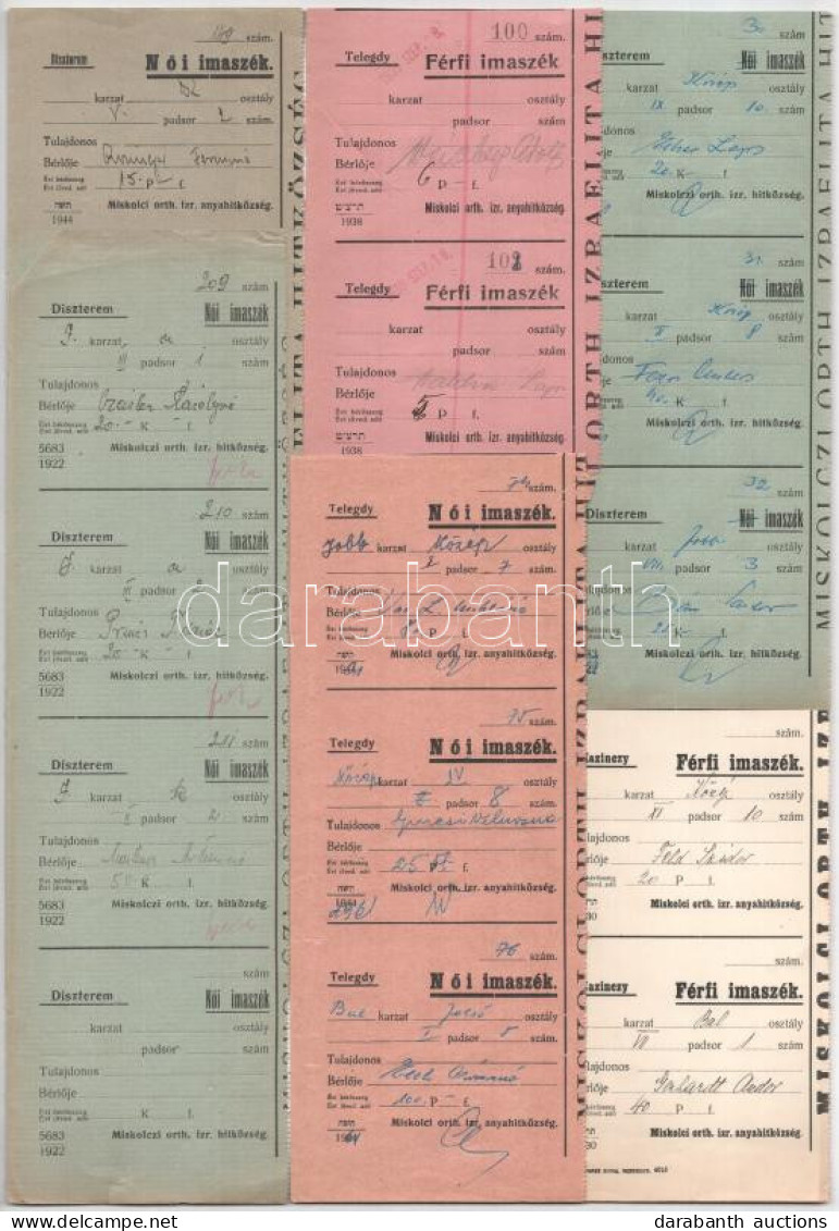 ~1930-1960. "Miskolczi Orthodox Izraelita Hitközség" 17db Os Bérleti Díjról Szóló Számla ívdarabokban T:XF-VF Közte Szak - Zonder Classificatie