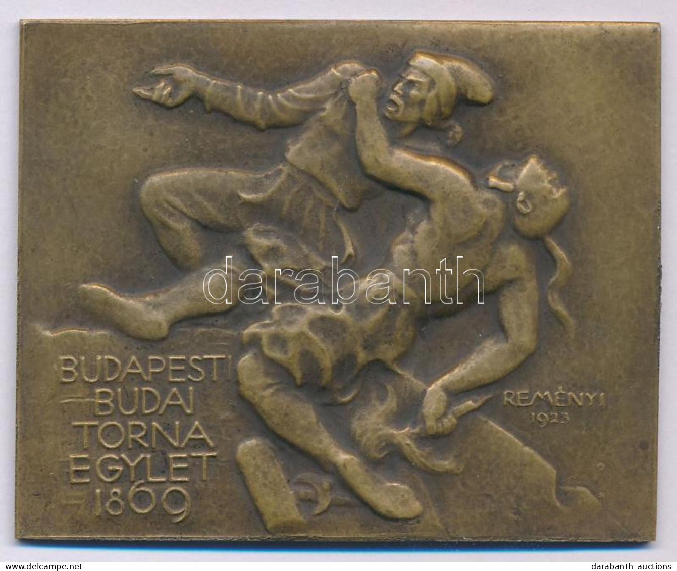 Reményi József (1887-1977) 1937. "Budapesti Budai Torna Egylet 1869" Bronz Emlékplakett, Hátoldalon "1937" Gravírozással - Sin Clasificación