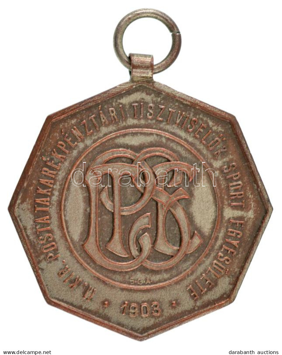 1925. "Postatakarékpénztári Tisztviselők Sportegyesülete 1903." Ezüstözött Bronz Díjérem Füllel, Mellszalag Nélkül, "SGA - Ohne Zuordnung