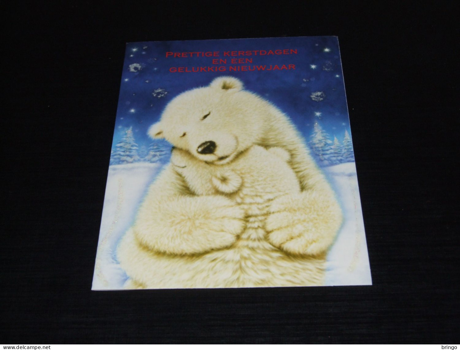 75097- CA.  10  X 14 CM. DOUBLE CARD- BEREN / BEARS / BÄREN / OURS / ORSI - PRETTIGE FEESTDAGEN / MERRY CHRISTMAS - Osos