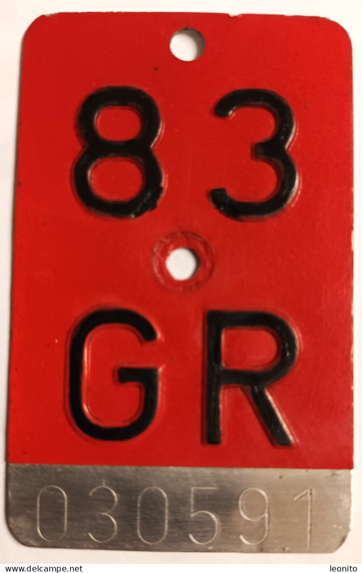 Velonummer Graubünden GR 83 - Number Plates