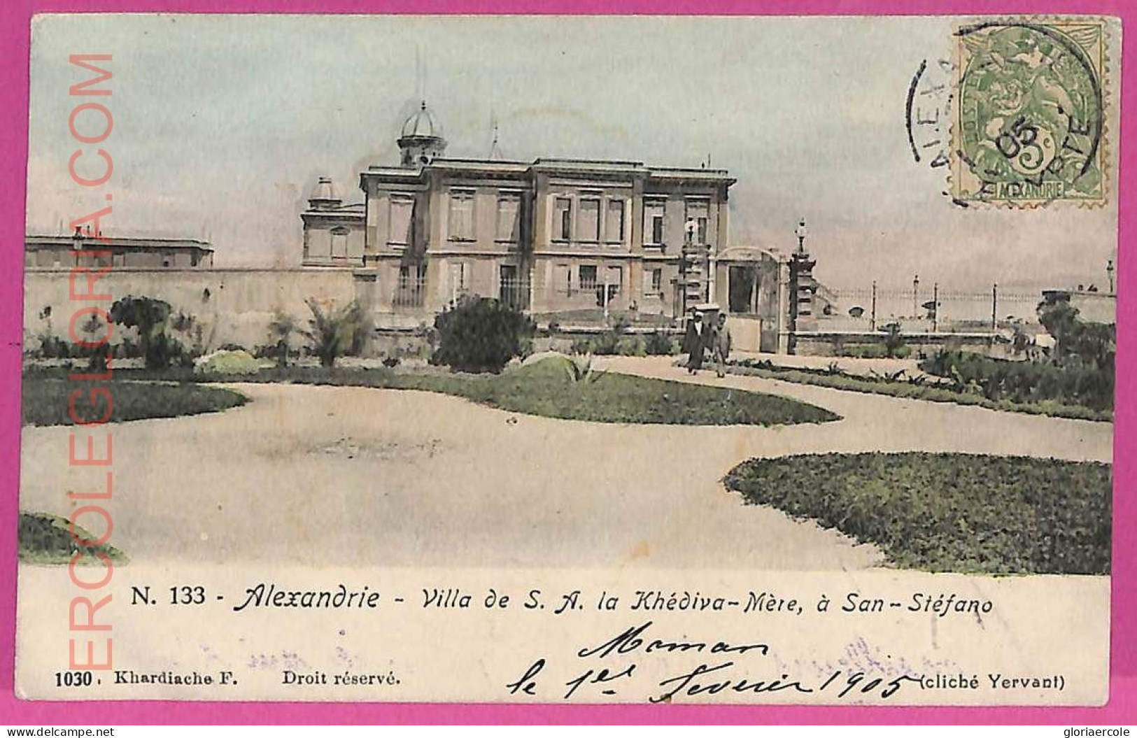 Ag2826 - EGYPT - VINTAGE POSTCARD - Alexandrie - 1905 - Alexandrië