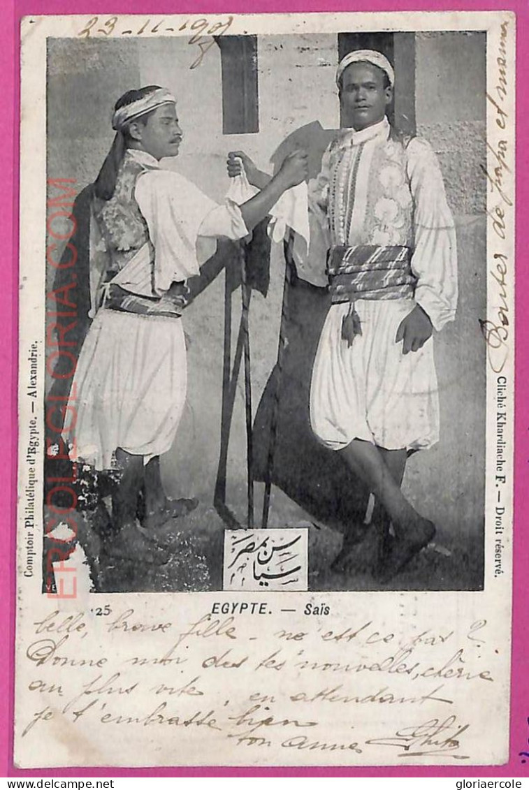 Ag2827 - EGYPT - VINTAGE POSTCARD - Alexandrie - Costumes - 1907 - Alexandria