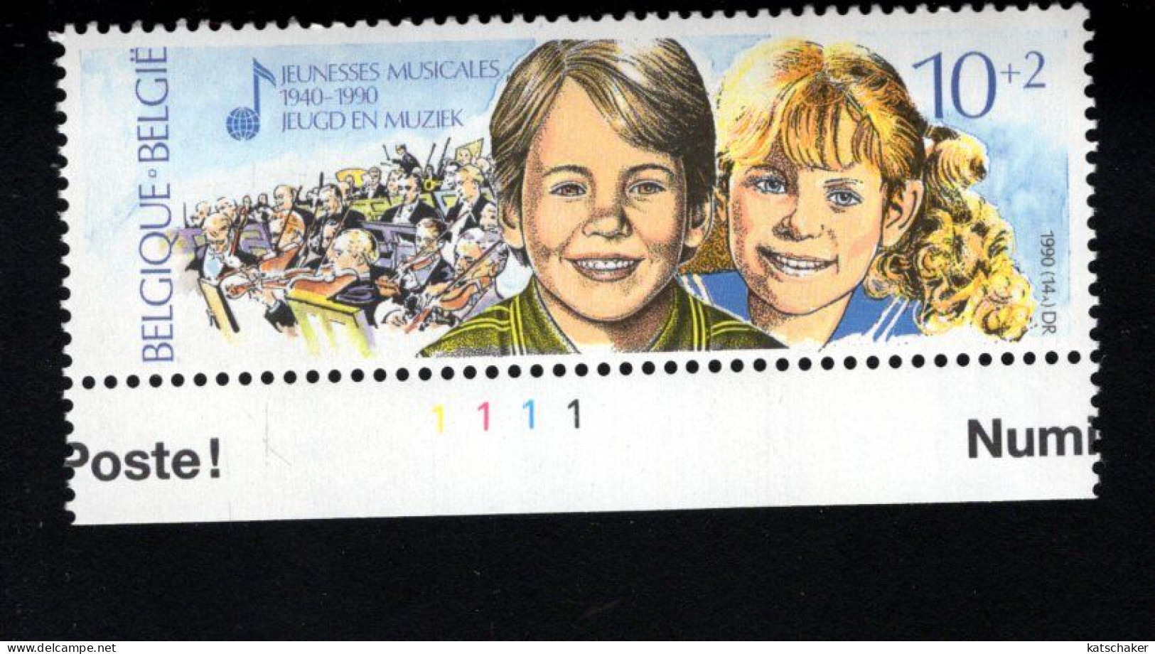 2016255386 1990  OCB 2387 (XX) POSTFRIS MINT NEVER HINGED  - PLAATNR 1111 - JEUGD EN MUZIEK - 1981-1990