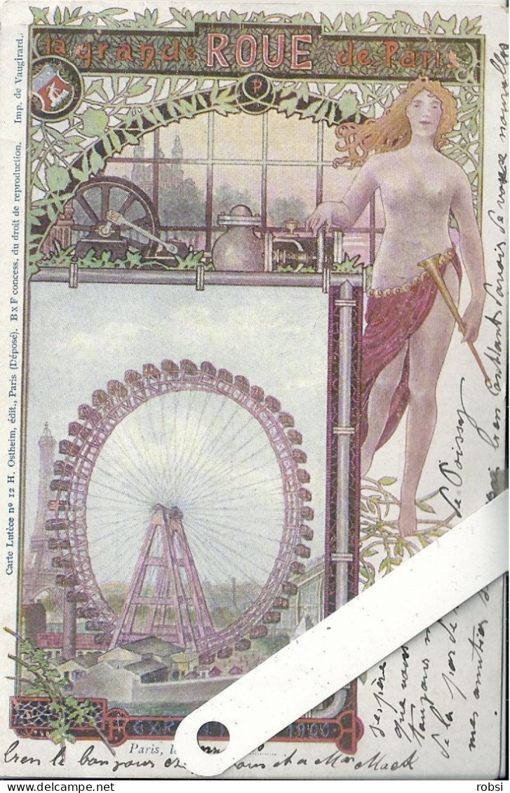 75 Paris XV,  Illustrateur, La Grande Roue  Expo 1900, D15.53 - Arrondissement: 15