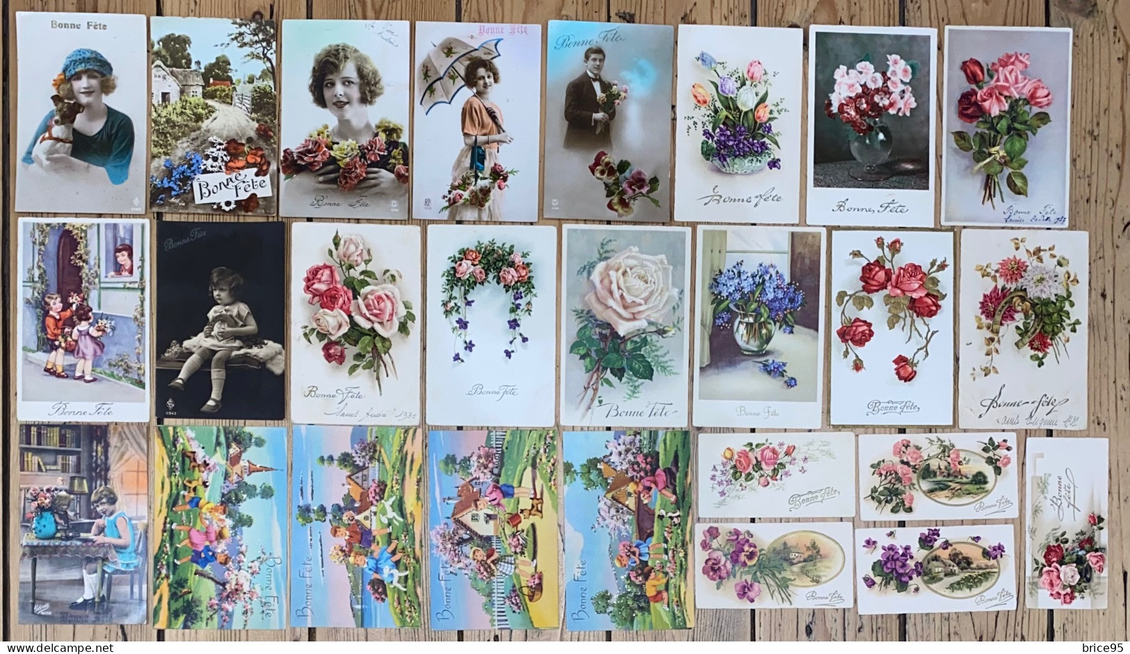 France - Carte Postale - Lot De 26 Cartes Postales - Bonne Fête - Bonnes Fêtes - Rose - Fleurs - Femme - Frauen