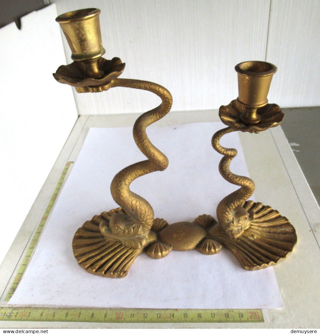 0404 25 - Lade 600 - KOPEREN KAARSHOUDER - BOUGEOIR EN CUIVRE - - 997 GRAM - 20 X 20 CM - Chandeliers, Candelabras & Candleholders