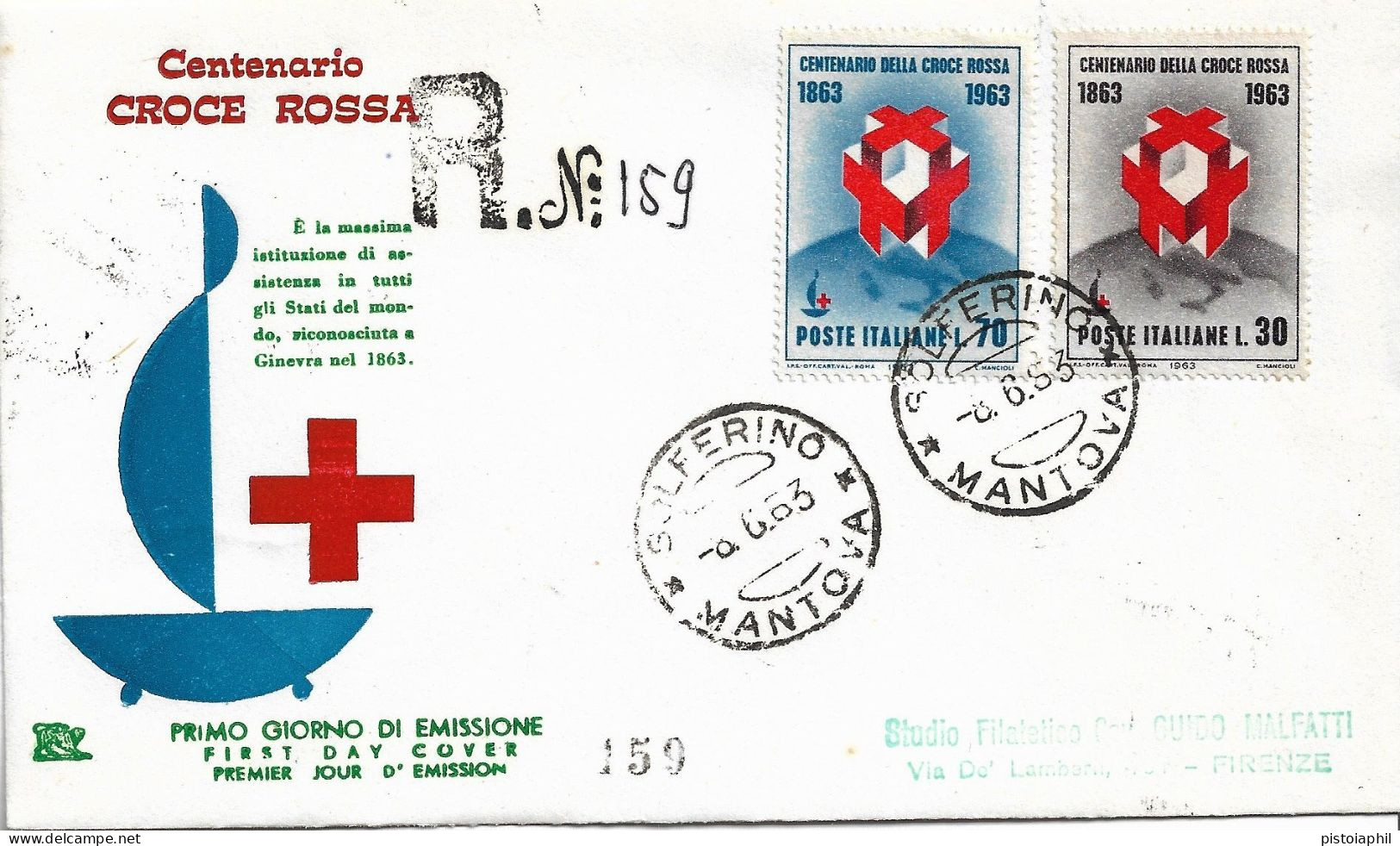 Fdc Chimera: CROCE ROSSA (1963); Raccomandata; A_Solferino - FDC