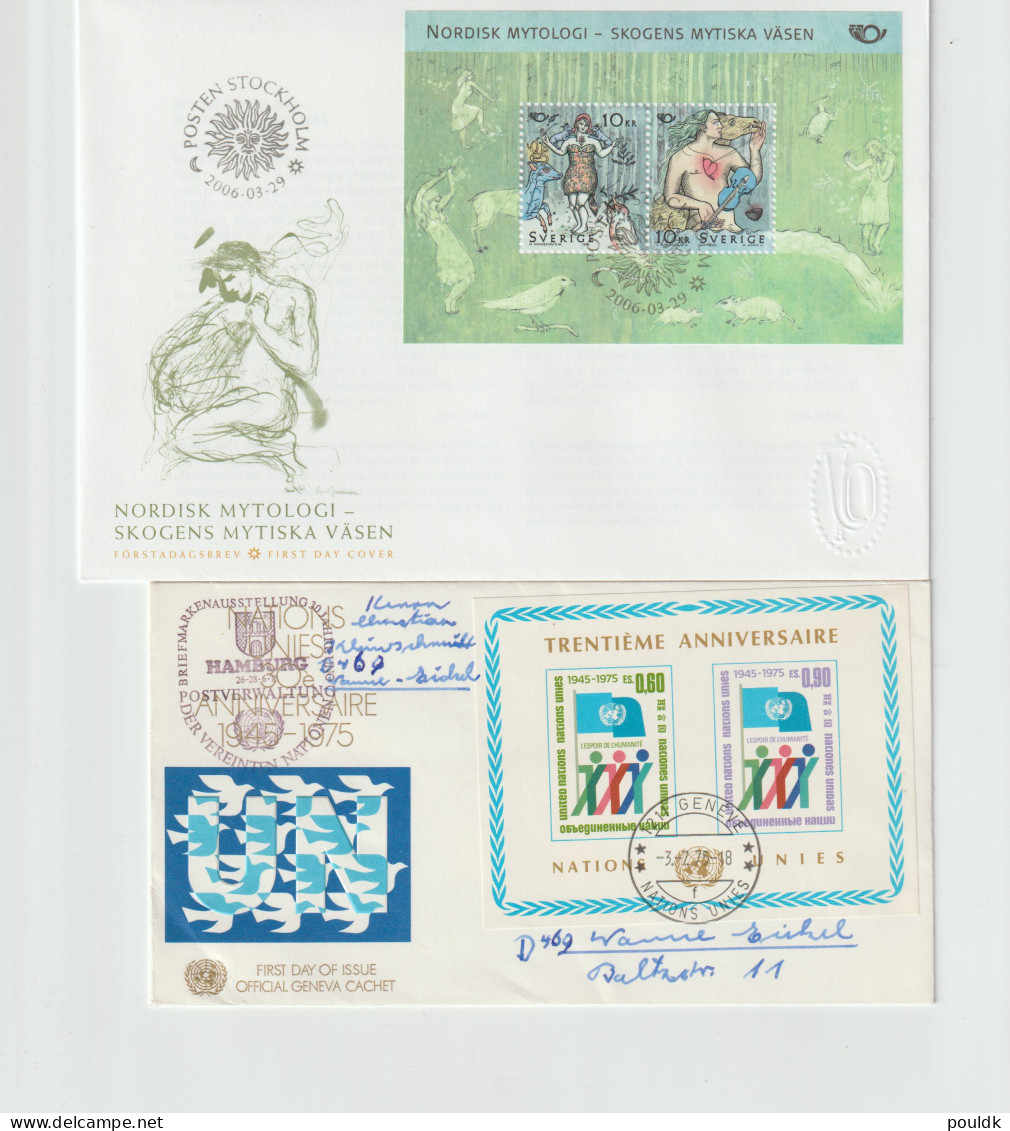 Ten Covers Franked With Souvenir Sheets. Postal Weight 0,099 Kg. Please Read Sales Conditions Under Image Of - Verzamelingen (zonder Album)