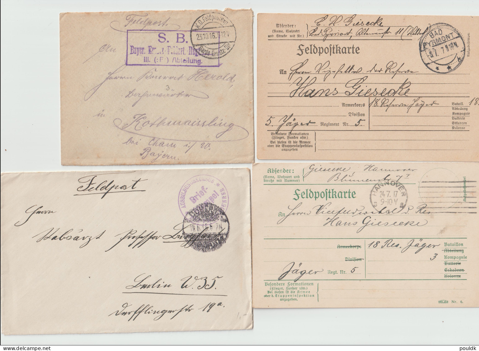 10 Feldpost Covers/cards From World War 1. Postal Weight Approx 99 Gramms. Please Read Sales Conditions - Militaria