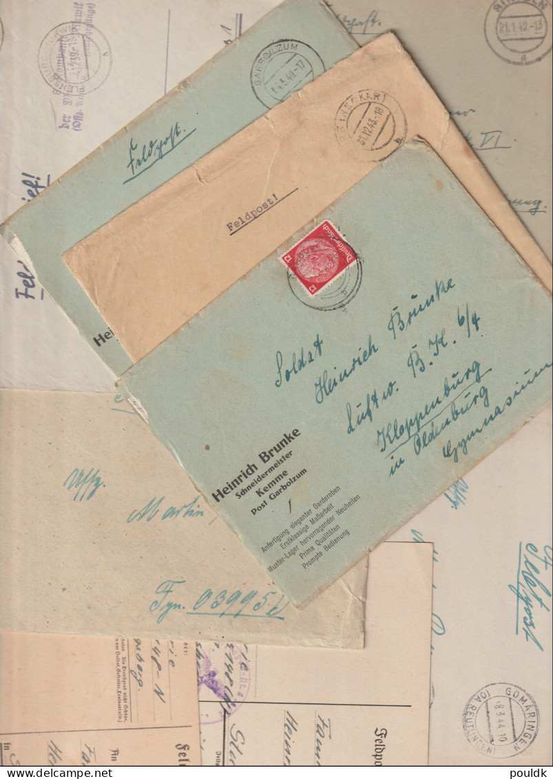 50 German Feldpost Covers From World War 2 From/to Fronts. Many Has Letters. Postal Weight 0,340 Kg. Please - Militaria
