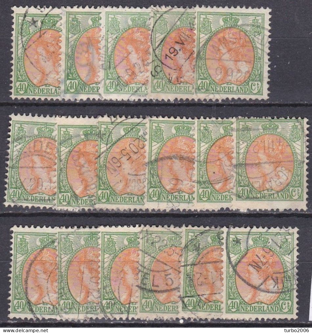 1899 Koningin Wilhelmina (bontkraag) 40 Cent Oranje / Groen Gestempeld NVPH 73 Partijtje - Gebraucht