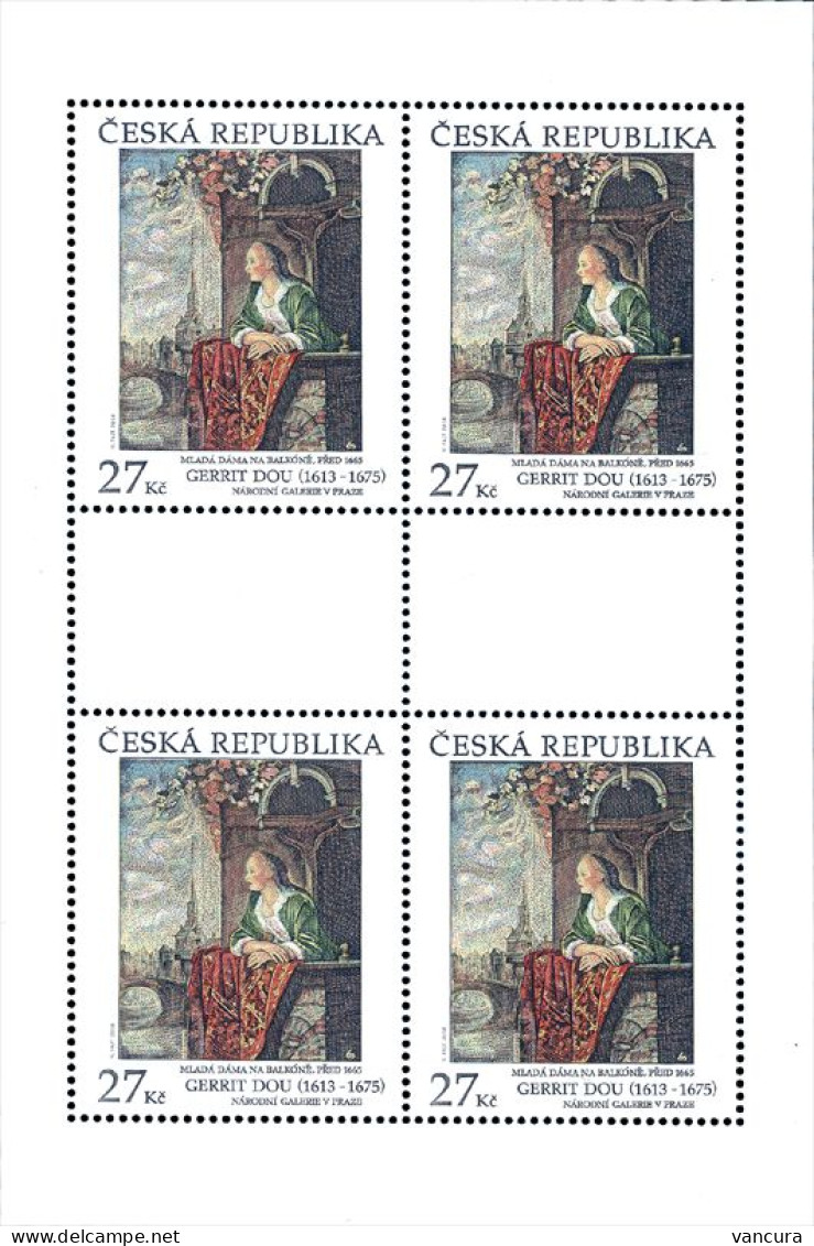 899 Czech Republic Gerrit Dou - Young Woman On A Balcony -joint Issue Czech-Liechtenstein Stamp 2016 - Nuovi