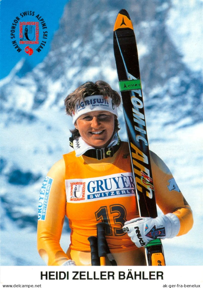 Autogrammkarte AK Swiss Alpine Ski Team Heidi Zeller-Bähler Schweiz Switzerland Suisse Schwaden-Sigriswil Alpin Olympia - Autografi