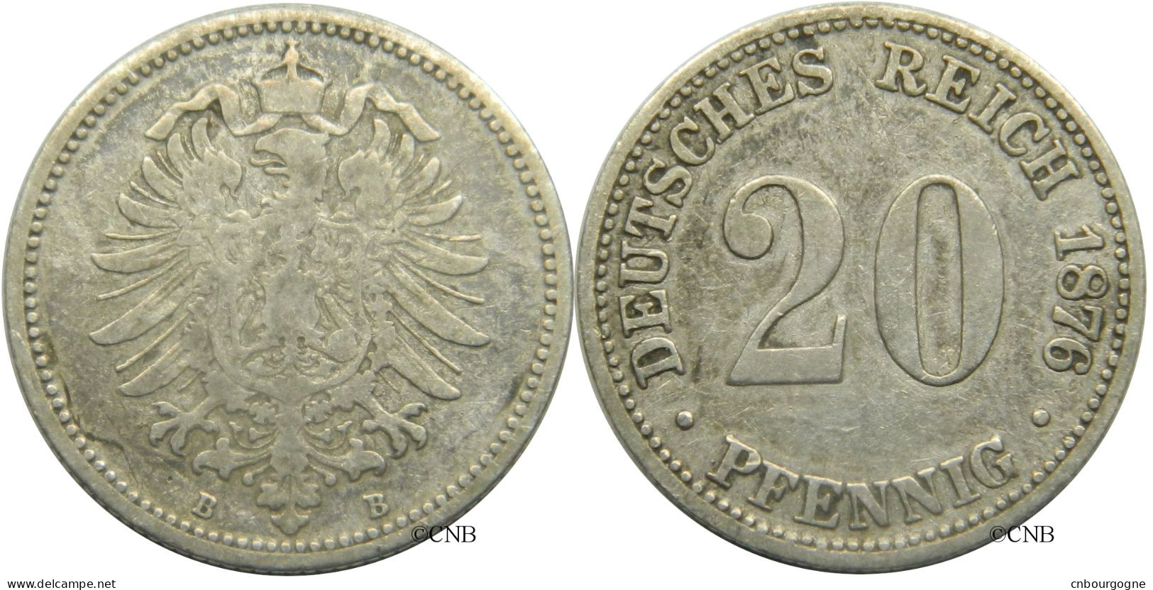 Allemagne - Empire - Guillaume Ier - 20 Pfennig 1876 B - TB/VF30 - Mon4470 - 20 Pfennig