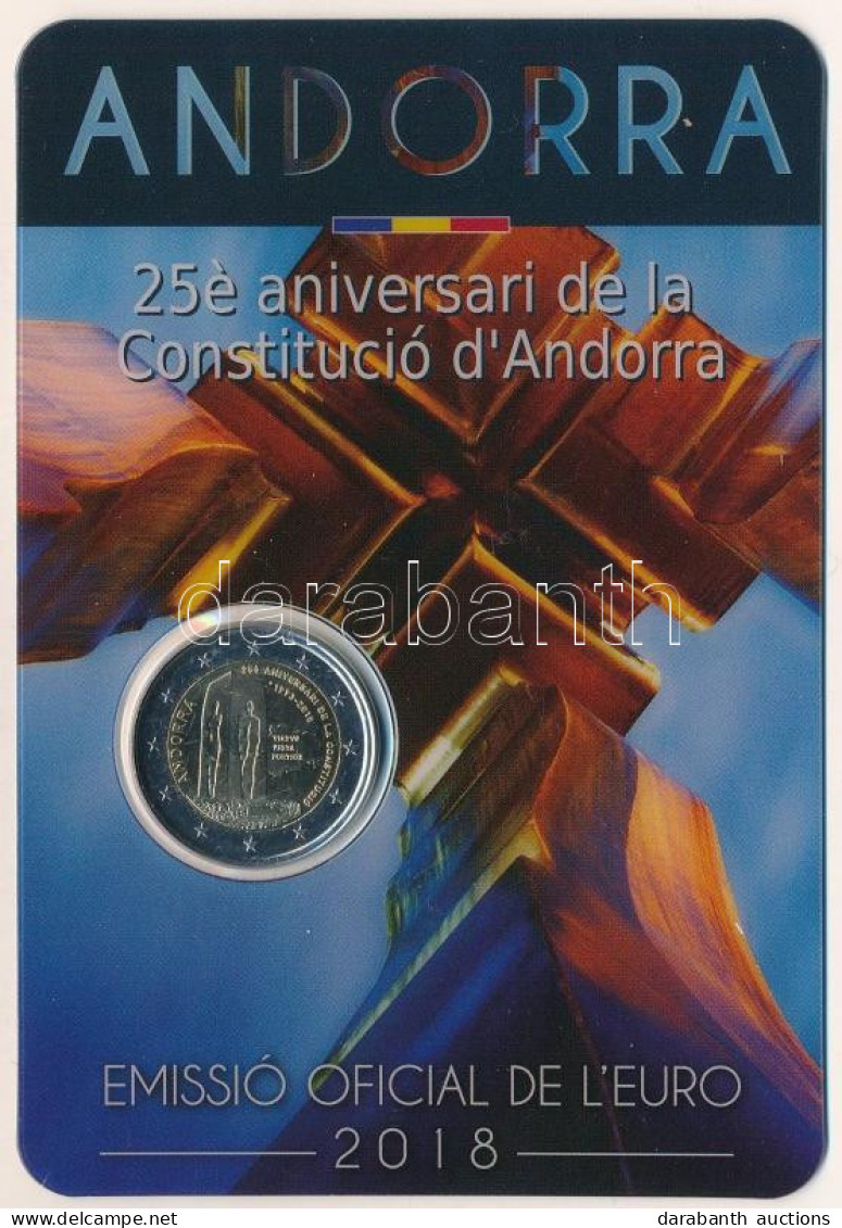 Andorra 2018. 2E "Az Andorrai Alkotmány 25. évfordulója" Blisterben T:UNC Andorra 2018. 2 Euro "25th Anniversary Of The  - Non Classés