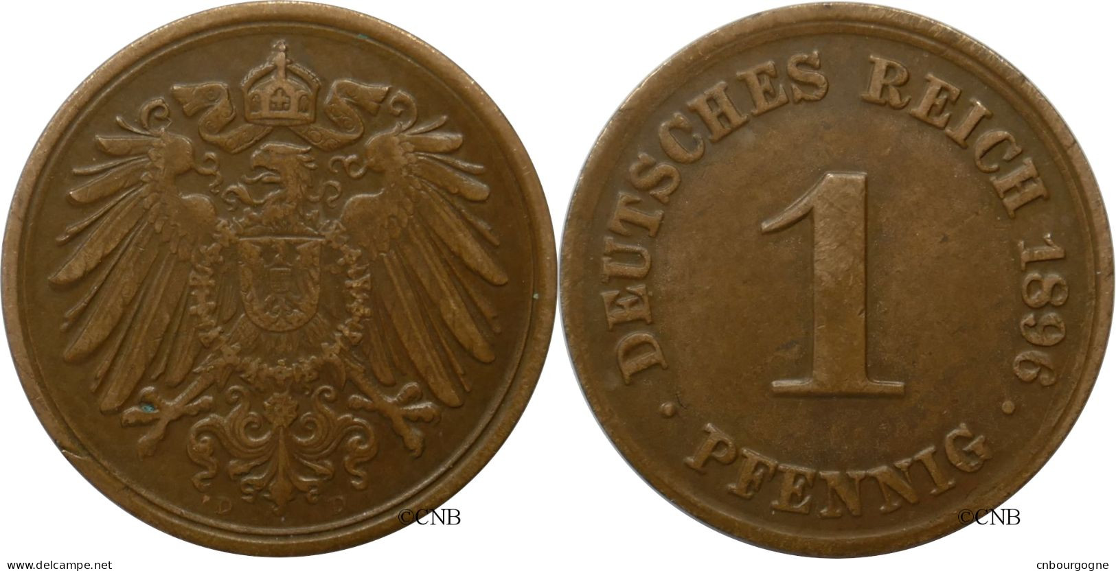 Allemagne - Empire - Guillaume II - 1 Pfennig 1896 D - TTB+/AU50 - Mon5182 - 1 Pfennig