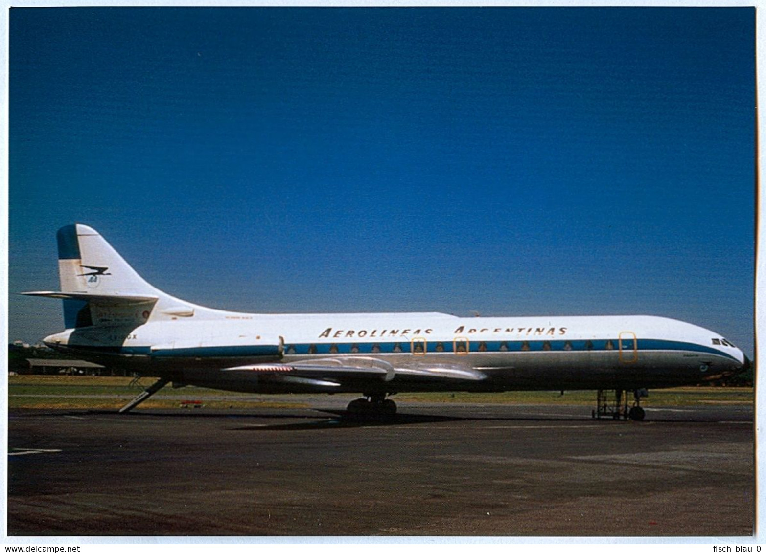 AK Flugzeug Plane Aerolineas Argentinas Sud Aviation Caravelle III LV-HGX Cn19 Argentina Buenos Aires SAEZ EZE Flughafen - Piloten