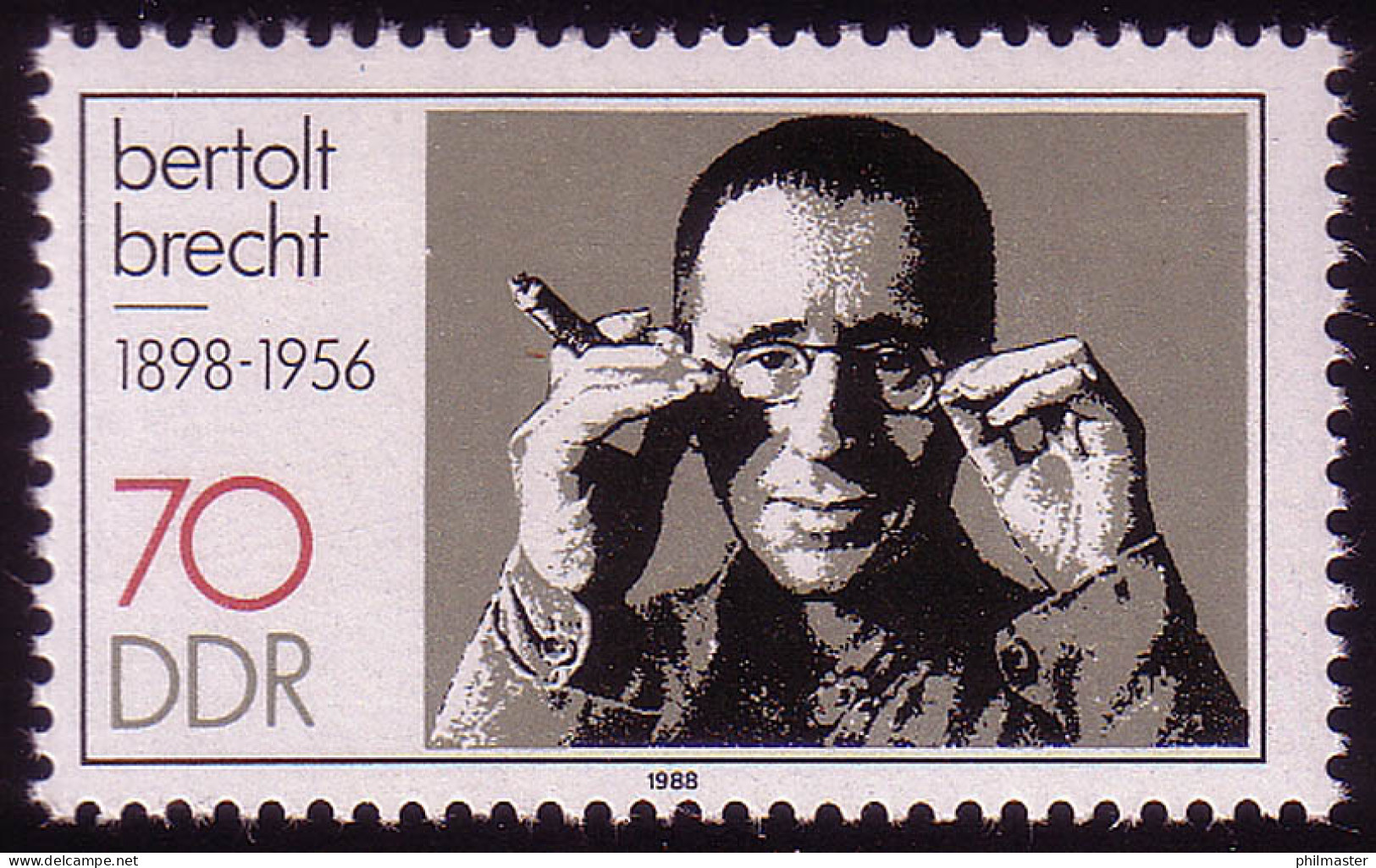 3148 Bertold Brecht Aus Block 91 ** - Unused Stamps