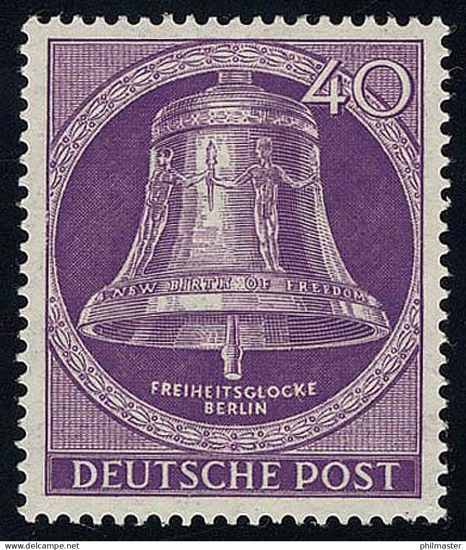 105 Glocke III Klöppel Mitte 40 Pf ** Postfrisch Geprüft - Ungebraucht