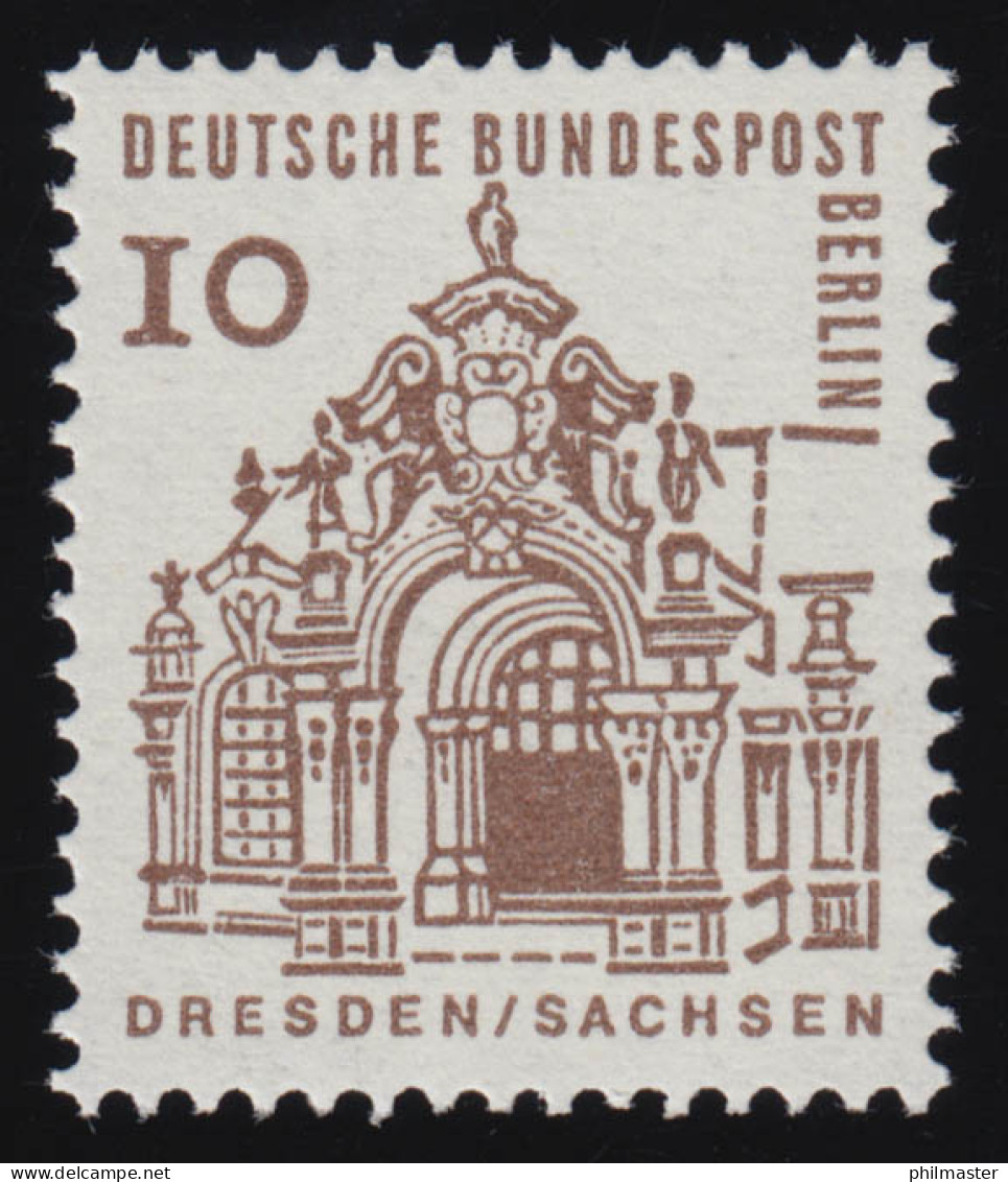 242b Bauwerke 10 Pf Zwinger Dresden ** - Unused Stamps