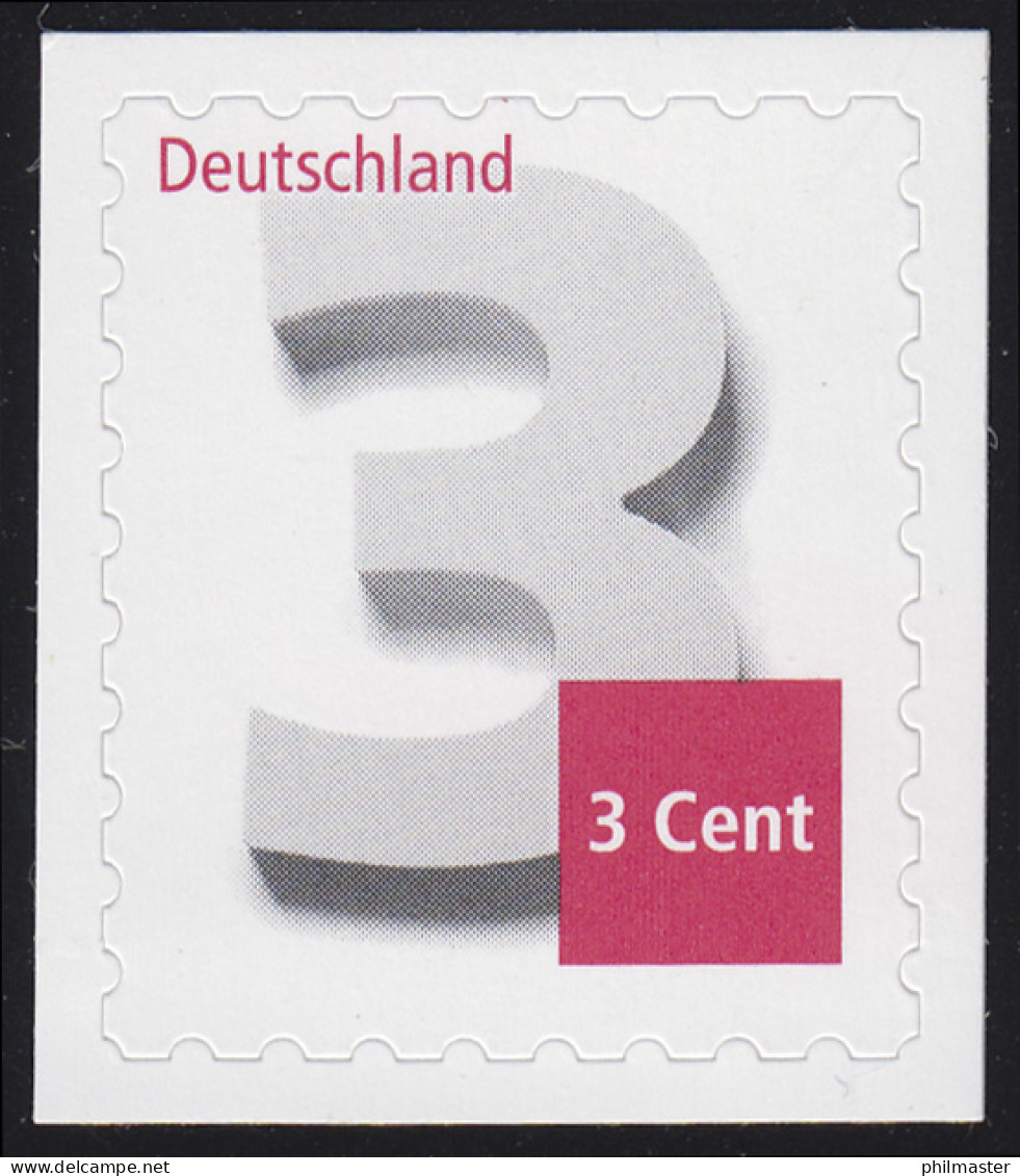 2967 Drei Cent SELBSTKLEBEND Auf Neutraler Folie, ** - Unused Stamps