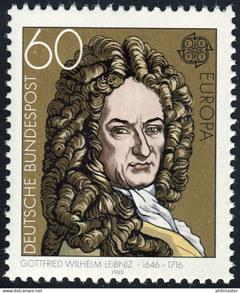 1050 Europa/CEPT 60 Pf Leibniz ** Postfrisch - Unused Stamps