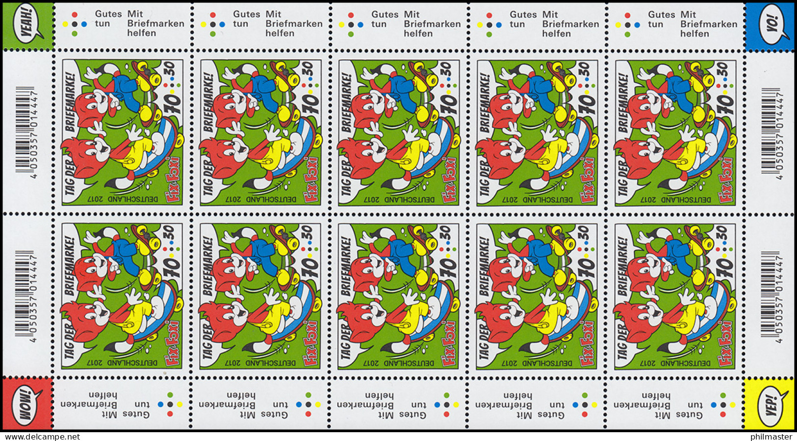 3331 Tag Der Briefmarke - Comicfüchse Fix Und Foxi - 10er-Bogen ** Postfrisch - 2001-2010